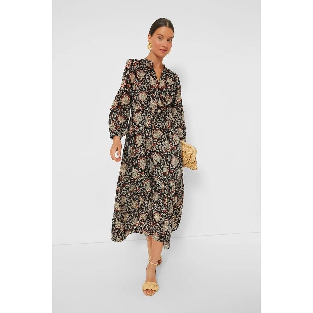 Emerson Fry India Collection Thalia Organic Frances Dress Floral Boho Midi S